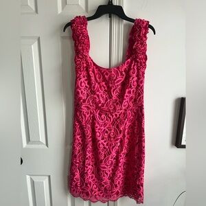 Lilly Pulitzer Mara pink lace Dress- 12